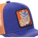 Gorra trucker azul marino y naranja Son Goku ULT1 Ultra Instinct Dragon Ball de Capslab