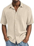 Camisa Manga Corta Texturada 2610303 Beige Claro