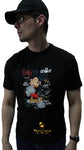 Camiseta Left Point Negra Pedrería Brillante Mickey Mouse