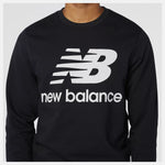 Top NB Essentials Stacked Logo Crew BLACK