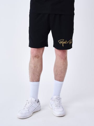 Pantalón corto clásico Rayas laterales bordadas - Negro