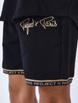 Pantalón corto con logotipo bordado - Negro