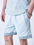 Pantalones cortos con estampado de laberinto - Azul hielo