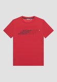 REGULAR FIT T-SHIRT IN COTTON WITH RUBBER-EFFECT LOGO PRINT RED