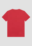 REGULAR FIT T-SHIRT IN COTTON WITH RUBBER-EFFECT LOGO PRINT RED