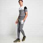 11 Degrees Cut and Sew Track Pants - Mid Grey Marl/White