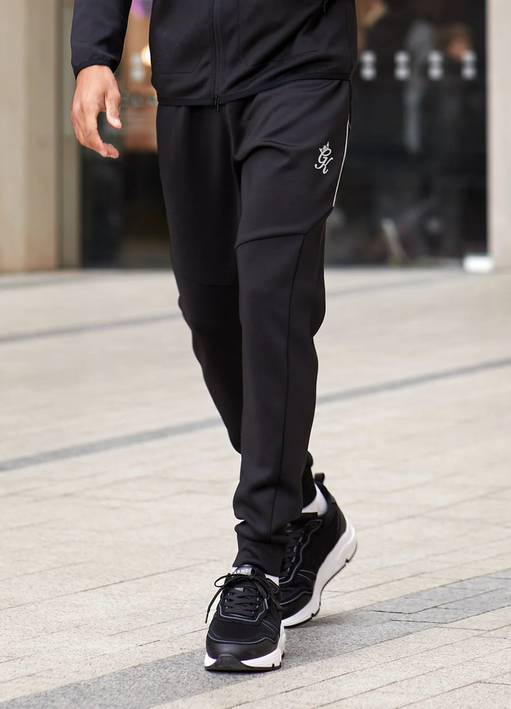 Gym King Reflect Poly Tracksuit Bottom Black Silver Urban