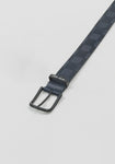 BUCKLE BELT H.35MM IN CHECK LEATHER PRINT