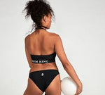 Braguita de bikini con panel Cobanna para mujer Gym King | Negro