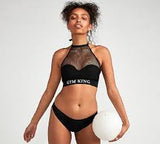 Braguita de bikini con panel Cobanna para mujer Gym King | Negro