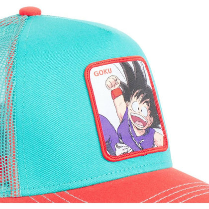 Gorra trucker azul y roja Son Goku DB2 GOK2 Dragon Ball de Capslab