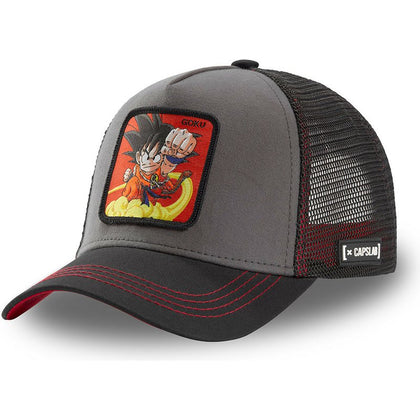 Gorra trucker gris y negra Son Goku Niño GOK4 Dragon Ball de Capslab